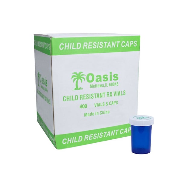 Oasis Blue Prescription Vials, 20 Dram, 400 Per Case 20D-B - main